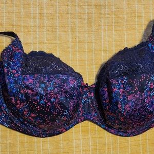 Elomi Jodi UW Plunge Bra w/ Stretch Lace, Firecracker Print 40 G UK/ 40 I US